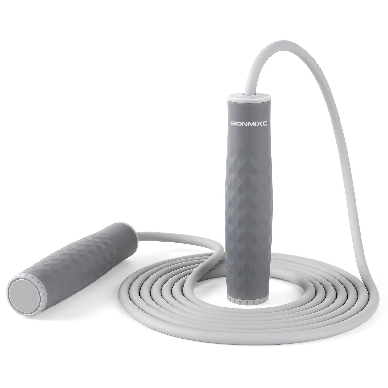 BONMIXC Skipping Rope Weighted 1-LB Comfortable Silicone Handles Adult Skipping Rope Fitness Women Adjustable Length