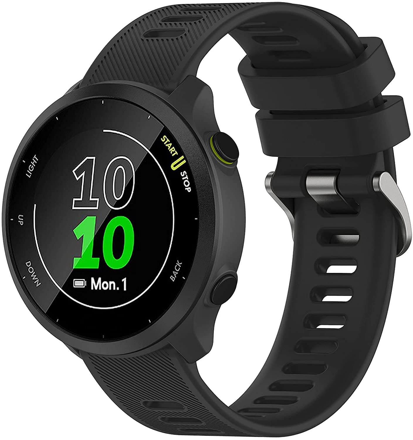 Tyogeephy Band Compatible with Garmin Forerunner 55 20mm Soft Silicone Replacement Watch Band Strap Wristband for Forerunner 158/645/venu Sq/Watch Active 2/Galaxy watch 42MM