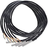 HiLetgo 5pcs DS18B20 Temperature Sensor Temperature Probe Stainless Steel Package Waterproof 1M