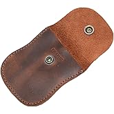 Hide & Drink, Curvy Coin Pouch, Pocket Case for Pennies, Rustic Bag, Travel Accessory, Full Grain Leather, Handmade, Bourbon Brown