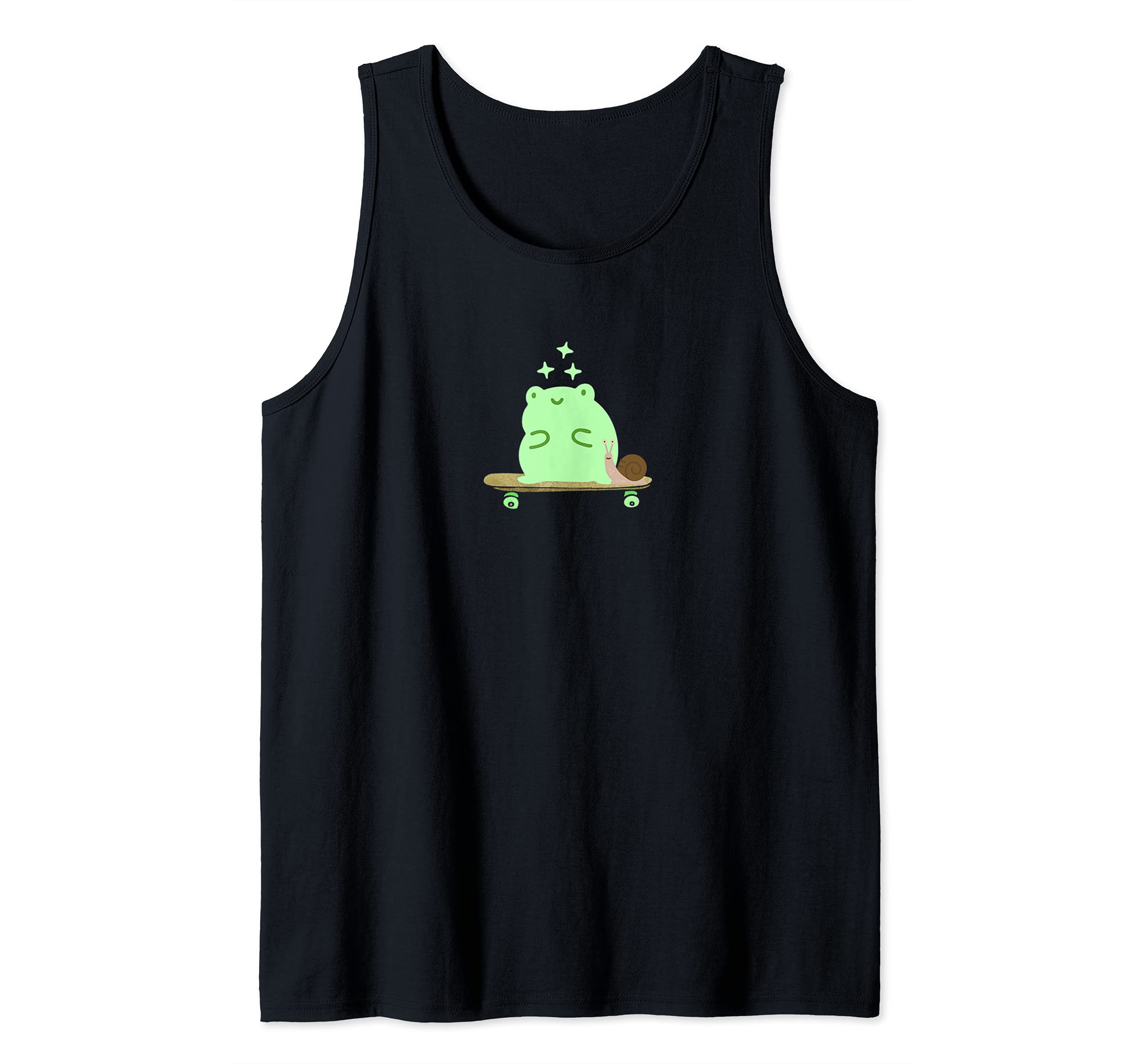 Cute frog on skateboard - Cottagecore aesthetic Tank Top