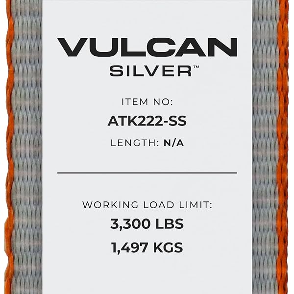 VULCAN ULTIMATE AXLE TIE DOWN KIT – SILVER SERIES WEBBING – INCLUDES (2) 22 INCH AND (2) 36 INCH AXLE STRAPS, (2) 96 INCH SNAP HOOK RATCHET STRAP, AND (2) 112 INCH LOOP TIE DOWN COMBINATIONS