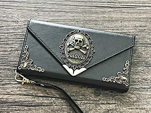 Poison Envelope Leather Wallet Handmade Phone Wallet Case Cover for iPhone 8 7 6 6s X Xs Xr 11 Pro Max Samsung Galaxy S8 S9 S10 Note 8 9 10 Plus Mn0749