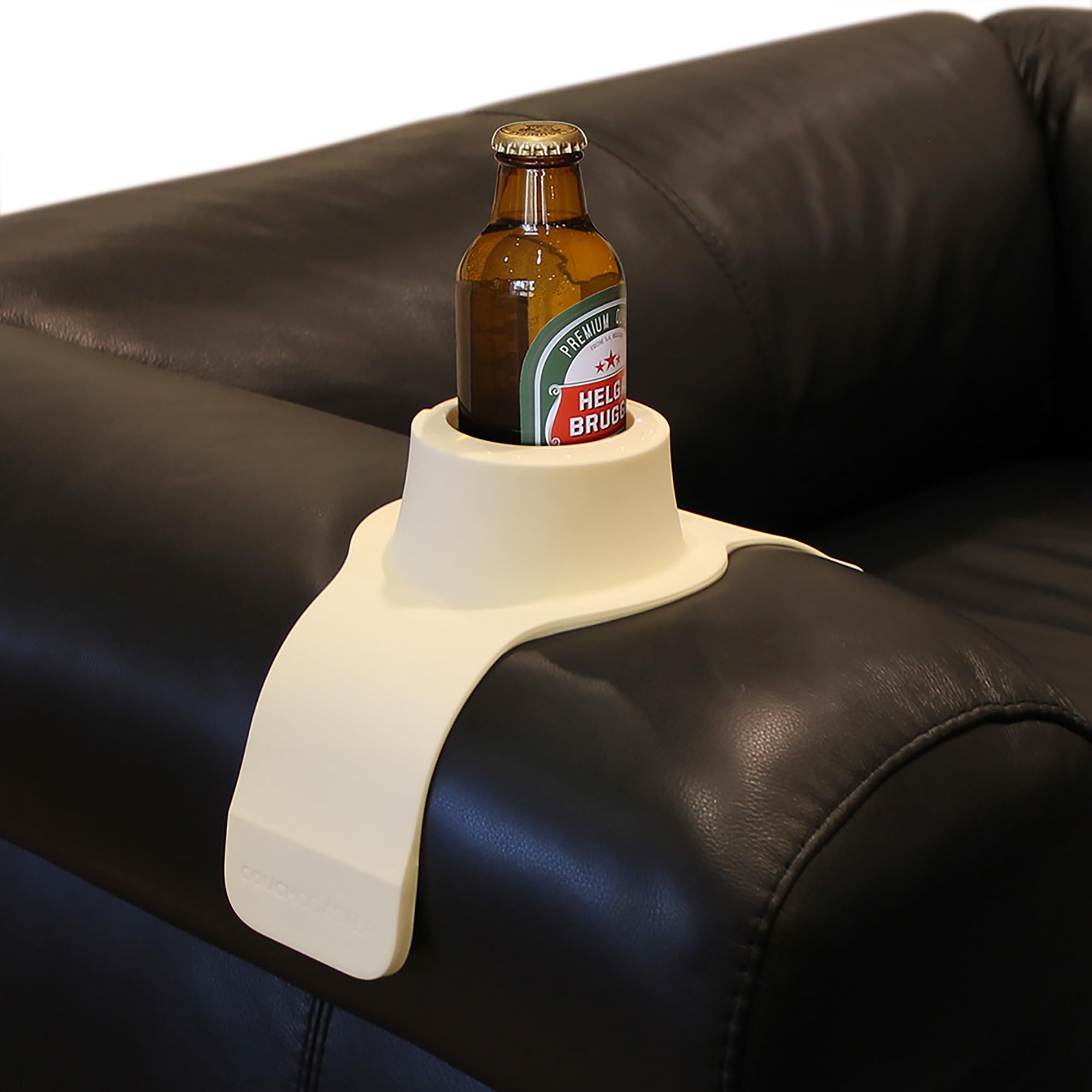 HIT PRODUCTS CouchCoaster - Original & Patented Armrest Couch Cup Holder, Cool Cream - A Weighted, Silicone, Anti Slip Coaster Stops Spills On Your Sofa, Armchair Or Recliner & Keeps Drinks in reach