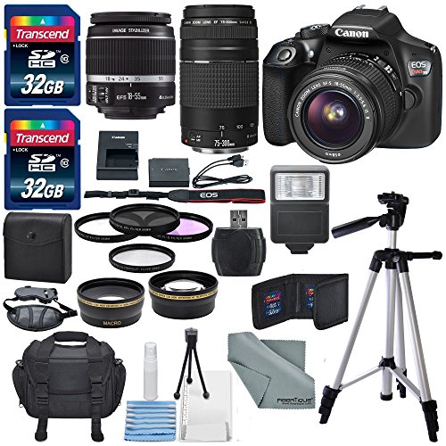 Canon EOS Rebel T6 DSLR Camera with EF-S 18-55mm f/3.5-5.6 IS II Lens, EF 75-300mm f/4-5.6 III Lens, Bundle Canon EOS Rebel T6 DSLR Camera with EF-S 18-55mm f/3.5-5.6 IS II Lens, EF 75-300mm f/4-5.6 III Lens, Bundle