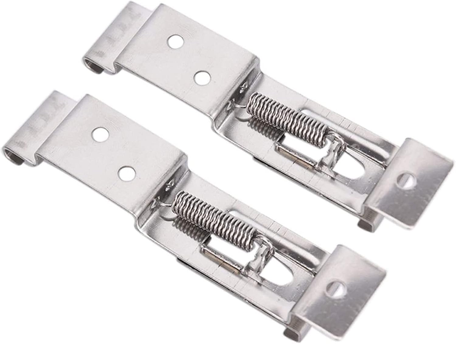 Durable 2 PCS Rectangular Car License Plate Spring Loaded Stainless