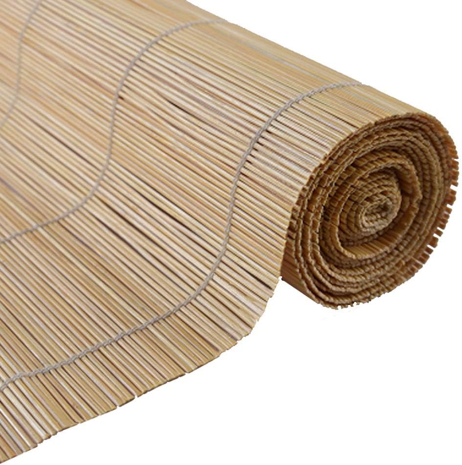 Roller Blinds Garden/Patio/Gallery/Balcony Bamboo Window Sunshade Roller Shades, Size Customizable (Color : Flat Curtain, Size : 140x225cm)