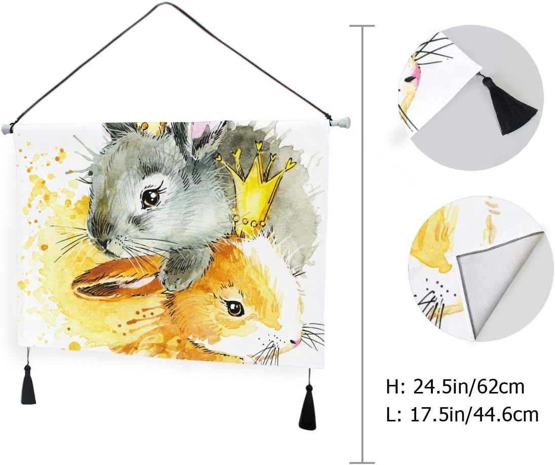 Amazon Co Jp Miscery タペストリー 面白いバニーかわいいウサギ水彩イラスト 壁掛けタペストリー壁画 壁飾り 家 リビングルーム ベッドルーム 部屋 おしゃれ飾り モダンなアート ホーム キッチン