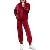 Zaclotre Girls 2 Piece Outfits Velour Tracksuit Zip Up Sweatshirt and Jogger Sweatpants Fall Winter Sweatsuits Set