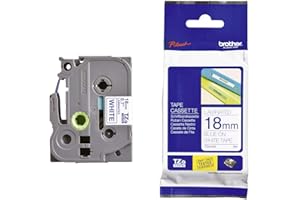 Brother TZe-243 Labelling Tape Cassette, Blue on White, 18 mm (W) x 8 m (L), Laminated, Brother Genuine Supplies
