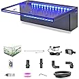 LONGRUN Waterfall Spillway Multi-Color LED Light Outdoor Pool Fountain, Acrylic Water Spillway Koi Pond Waterfalls Fountains Kit for Garden Patio Swimming Pool Koi Ponds Decoration-11.8"