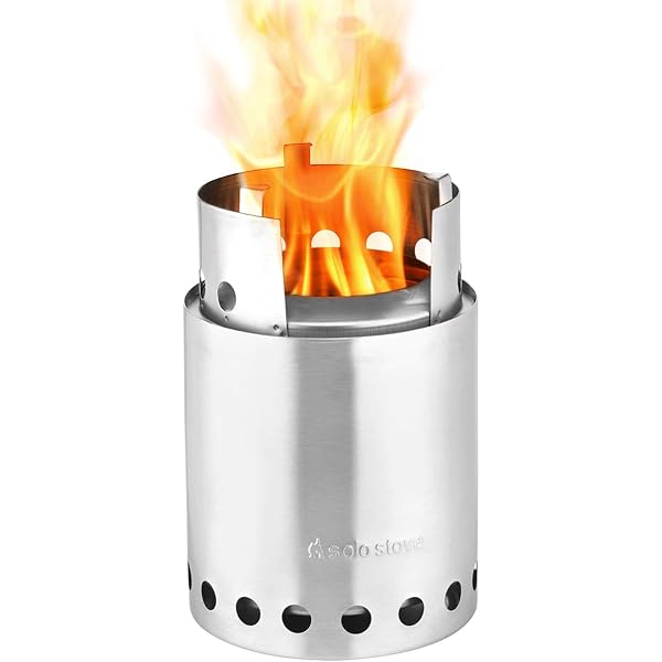 Amazon.com: Solo Stove Titan Camping Stove Portable Stove for Backpacking  and Outdoor Cooking Great Stainless Steel Camping Backpacking Stove Compact  Wood Stove Design-No Batteries or Liquid Fuel Canisters Needed : Sports u0026