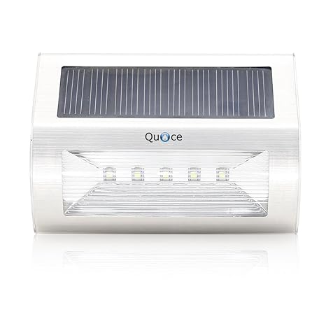 Quace Brand New Solar Stair/Pathway Step Lights with 5 Led for Outdoor Garden Stainless Steel