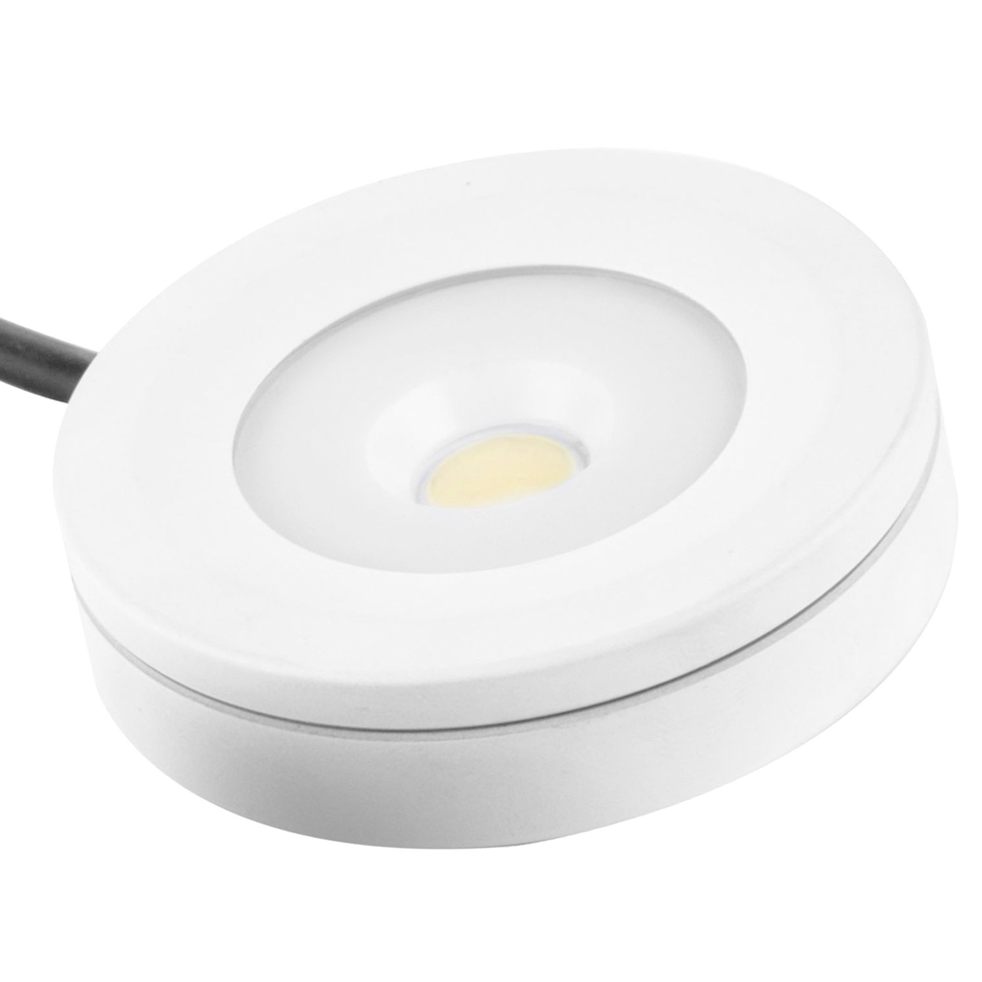 CNBRIGHTER LED Cabinet Light,Bathroom Porch Lights,3W COB Dimmable IP65 Waterproof,Surface Mounted Aluminum Ceiling Spot Lights for Display Showcase,Hallway, Closet,Warm White-3000K (White Frame)