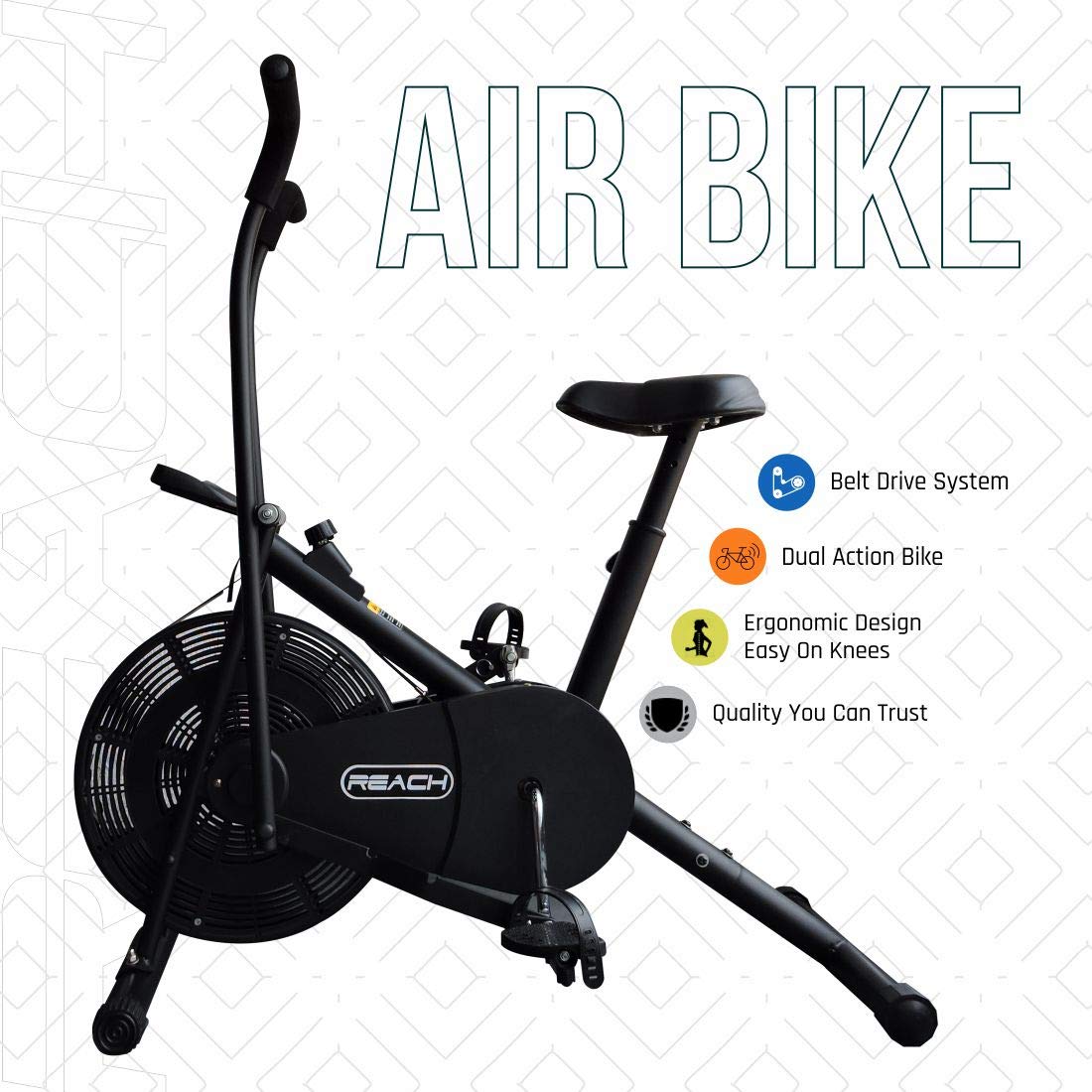 Reach AB-110 Air Bike Exercise Fitness Cycle