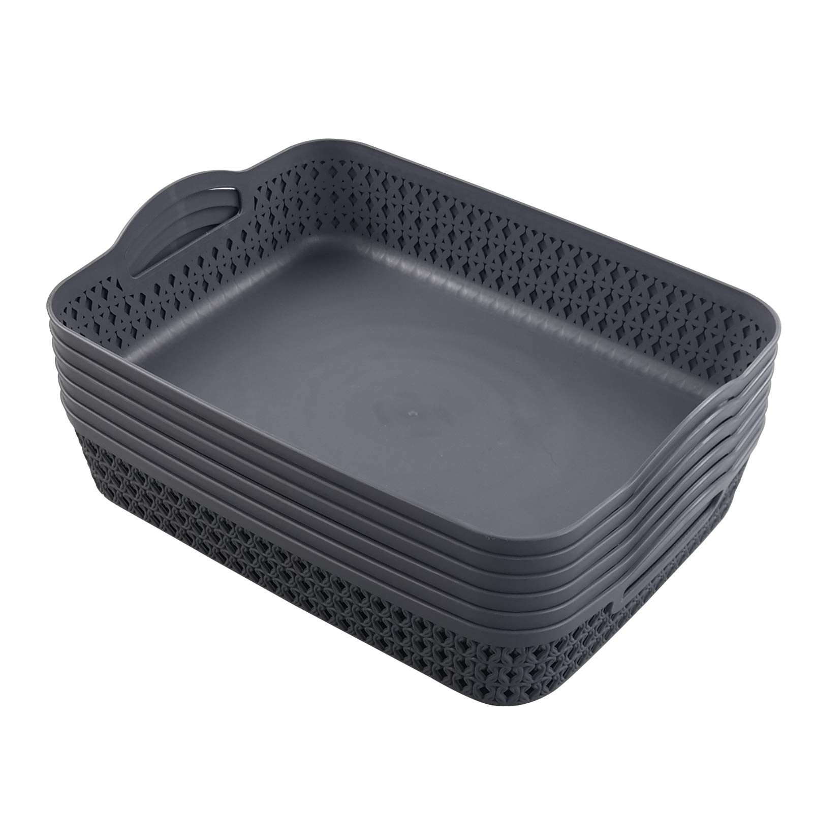 Leendines A4 Paper Trays, Plastic Storage Basket Trays Set of 6