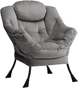 HollyHOME Velvet Armchair Dark Gray with Steel Frame 95x80x64 cm view 1