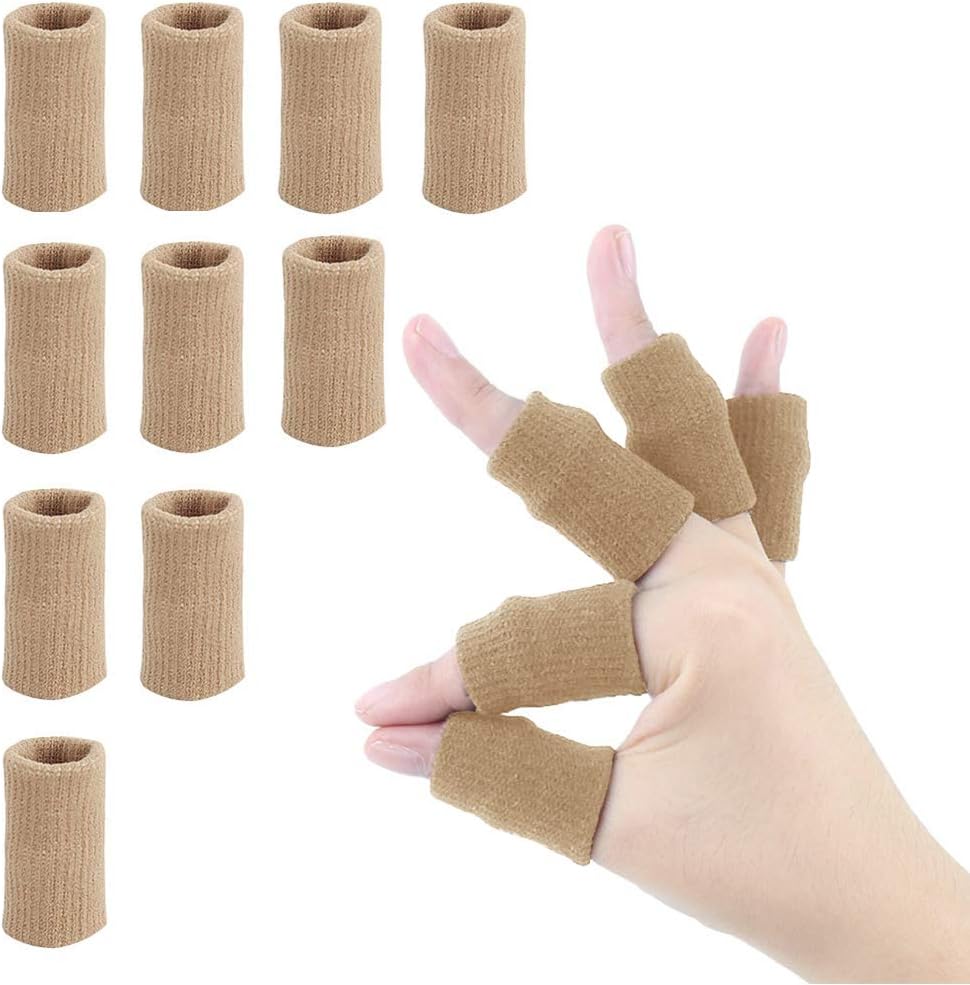 Finger Sleeves, Tiction Thumb Splint Brace Support Protector Breathable Elastic Finger Tape for Pain Relief Arthritis Trigger Finger Sports Aid Basketball Baseball Volleyball  (Finger Sleeves10PC): Industrial & Scientific