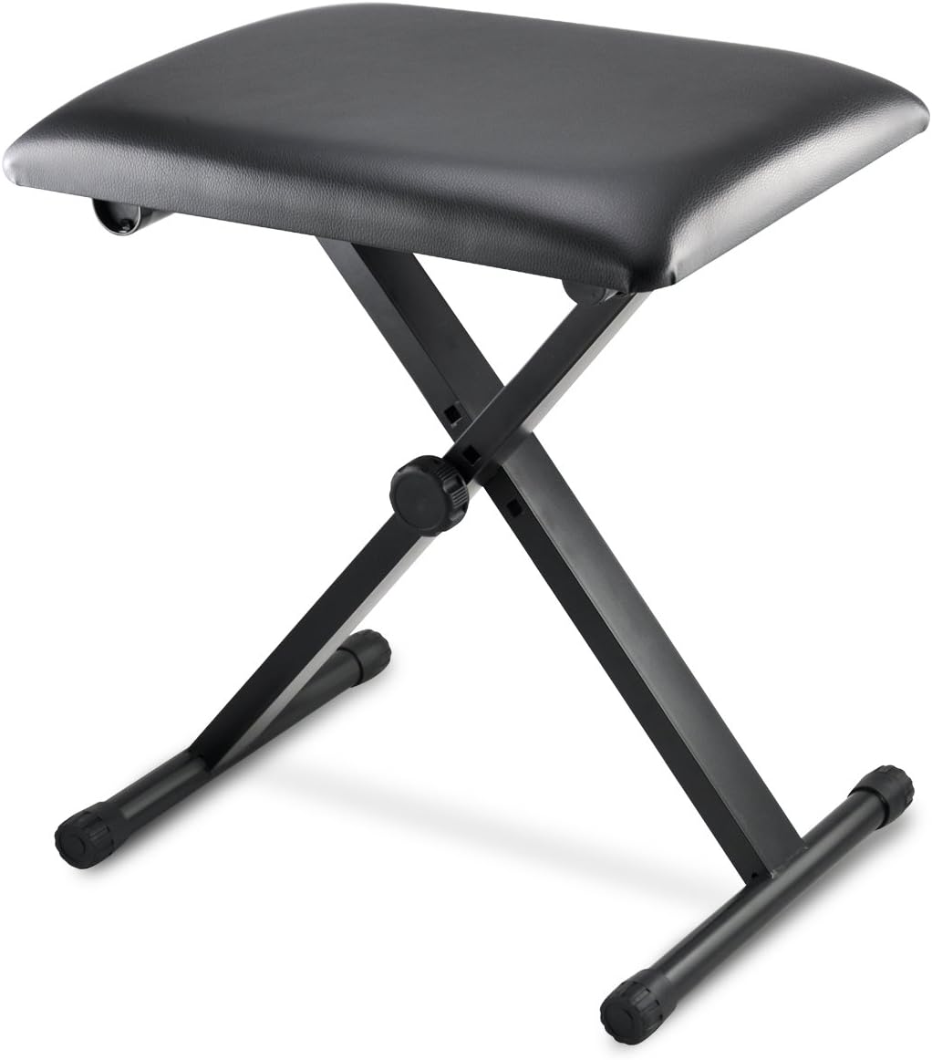 outdoortips Foldable X Frame Keyboard Bench Adjustable Stool