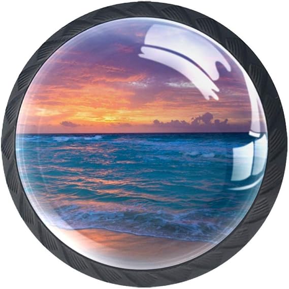 Tirador Para Cajón Playa puesta de sol púrpura Manija de Cocina Moderno