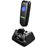 NADAMOO 1D Wireless Barcode Scanner Compatible with Bluetooth, with Charging Dock, Portable USB Bar Code Scanner for Inventory, 2.4G Wireless &amp; Wired Barcode Reader for Tablet iPhone iPad Android iOS