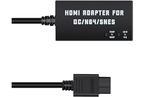 Mcbazel N64 to HDMI Converter, HDMI Cable Adapter Compatible with Nintendo GameCube/N64/SNES/SFC with S-Video Signal Output, Support 4:3/16:9 Ratio Conversion