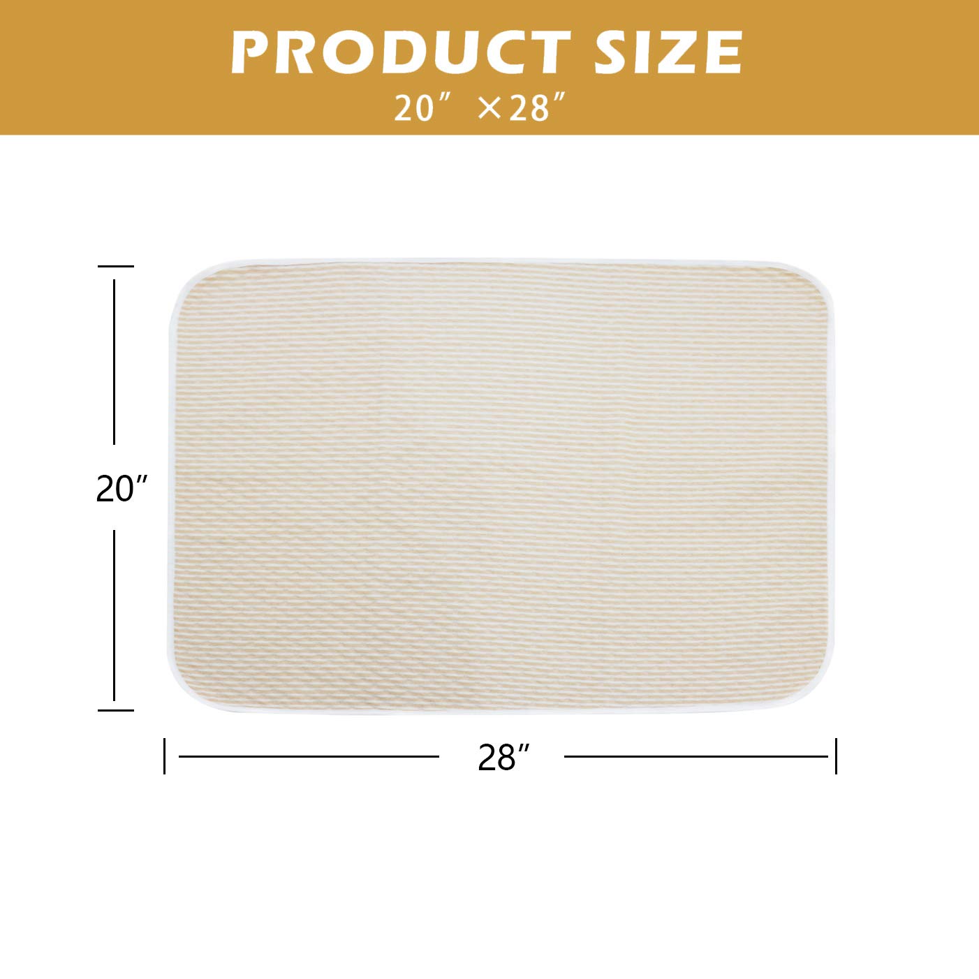 SYIDOOLE Baby Waterproof Bed Pad Washable Mattress Pad Reusable Underpads Bed Wetting Incontinence Cover for Baby Toddler Children and Adults20 x28(Beige): Kitchen & Dining