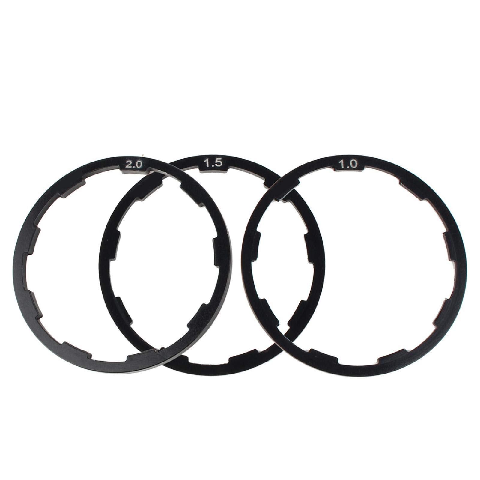 Bike Cassette Spacer, 3 Pcs 1mm+1.5mm+2mm Bike Flywheel Hub Spacer Bicycle Bottom Bracket Axle Washer Gasket Bike Accessories