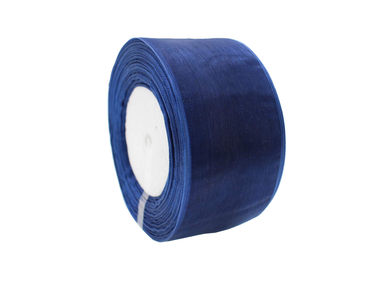 Organza Ribbon 1 Inch 50 Yards Shimmer Sheer Ribbon for Gift Wrapping Decoration Crafts DIY (1 Inch, 625054 Navy Blue)