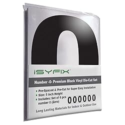 iSYFIX Black Vinyl Number 0 (Zero) Stickers - 6