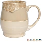 Bosmarlin Extra Large Ceramic Coffee Mug, 25 Oz, Dishwasher and Microwave Safe, Big Oversized Tea Cup, Reactive Glaze (Brown Grey)