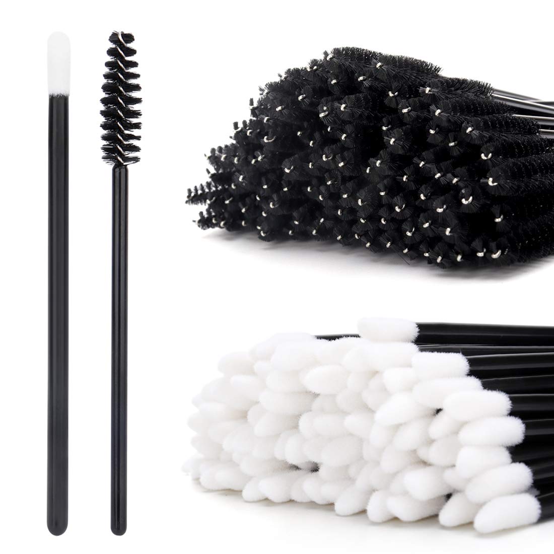 400pcs Disposable Makeup Applicators - Lionvison 300pcs Lip Makeup Brush & 100pcs Eyelash Mascara Wands - Lipstick Lip Gloss Applicators Wands Mascara Brushes Makeup Tool Kits