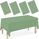CUUSNNY 4 Pack Sage Green Tablecloth Plastic,54 x 108 Inch Disposable Plastic Tablecloths Sage Green Baby Shower Decorations Rectangle Table Cover for Party Dinner Birthday Picnic Wedding Baby Shower