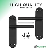 EAI Oliena Matt Black Internal Door Handles Pair on Backplate view 5