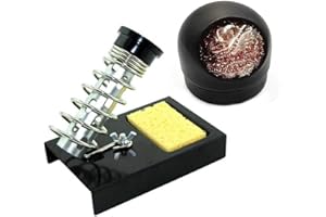 JIAYOUY Liyafy Soldering Iron Holder Solder Iron Stand Black Base and 1PC Ball Shell Holder with Soldering Tip Cleaner