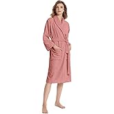 SIORO Women Cotton Terry Cloth Robes, Soft Plush Spa Bathrobe with Shawl Collar, Towel nightgrown Bath for Pool, Gym, Travel