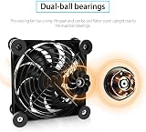 NewHail 2 Pack 120mm USB Fan Dual Ball Bearing 5V 3-Speed Cooling for Router TV view 9