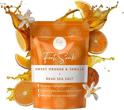 CalmGenix Foot Soak Sweet Orange Vanilla Tea Tree Oil Dead Sea Salt 4 Hard Skin