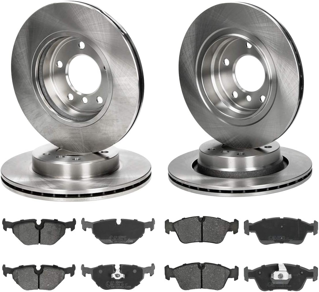 Brake kit 4 brake discs ventilated + brake pads front + rear