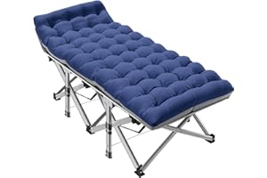 ABORON Camping Cot for Adult 28" Extra Wide, Heavy-Duty 1200D Oxford Cot for Sleeping, Portable Folding Camp Bed with Mat & Carry Bag