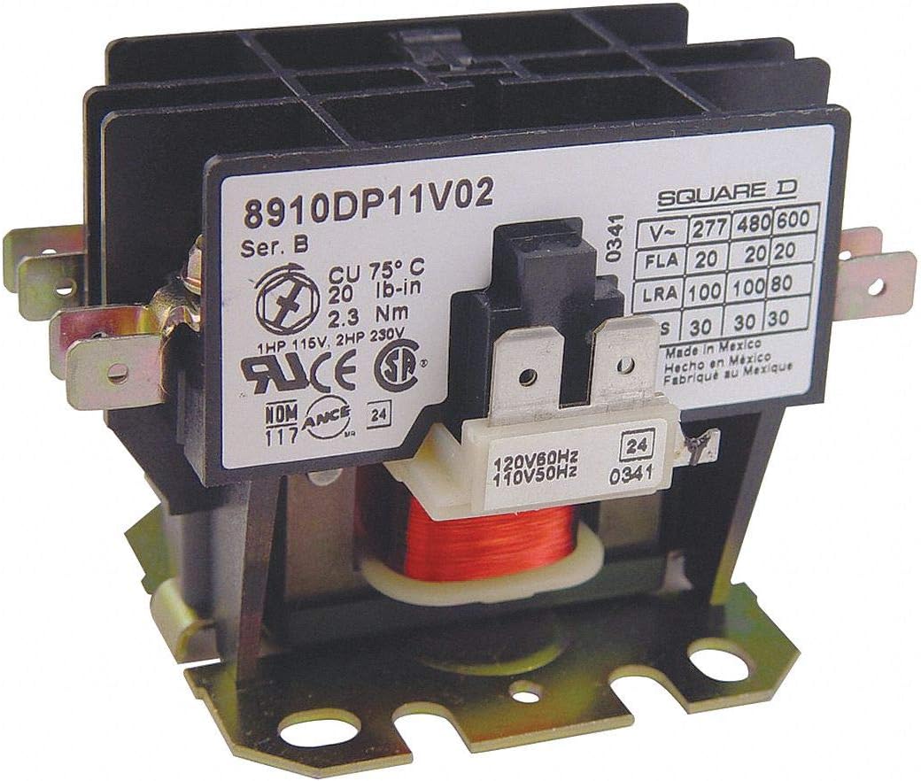Square D Contactor 600Vac 20Amp Dp +Options 8910DP12V02Y248-1 Each