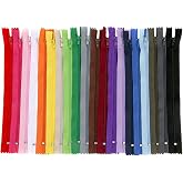 20 Pcs Nylon Coil Zippers Colorful Craft Zippers Sewing Zipper for Making Bags Pouches Fasteners (12 Inch
