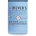 MRS. MEYER'S CLEAN DAY Dryer Sheets, Fabric Softener, Reduces Static, Infused with Essential Oils, Rain Water Scent, 80 Count