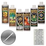 FoxFarm BushDoctor Liquid Nutrient Formula: Kangaroots, Microbe Brew, Sledgehammer, Flowers Kiss, Bembe, Boomerang (Pack of 6-16 oz Bottles) 1 Pint Each + Twin Canaries Chart & Pipette