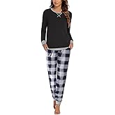 Ekouaer Pajamas For Women Comfy Long Sleeve Jogger Set Lounge Pjs Set With Pockets