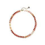 Joya Love Orange Gemstone Beaded Necklaces For