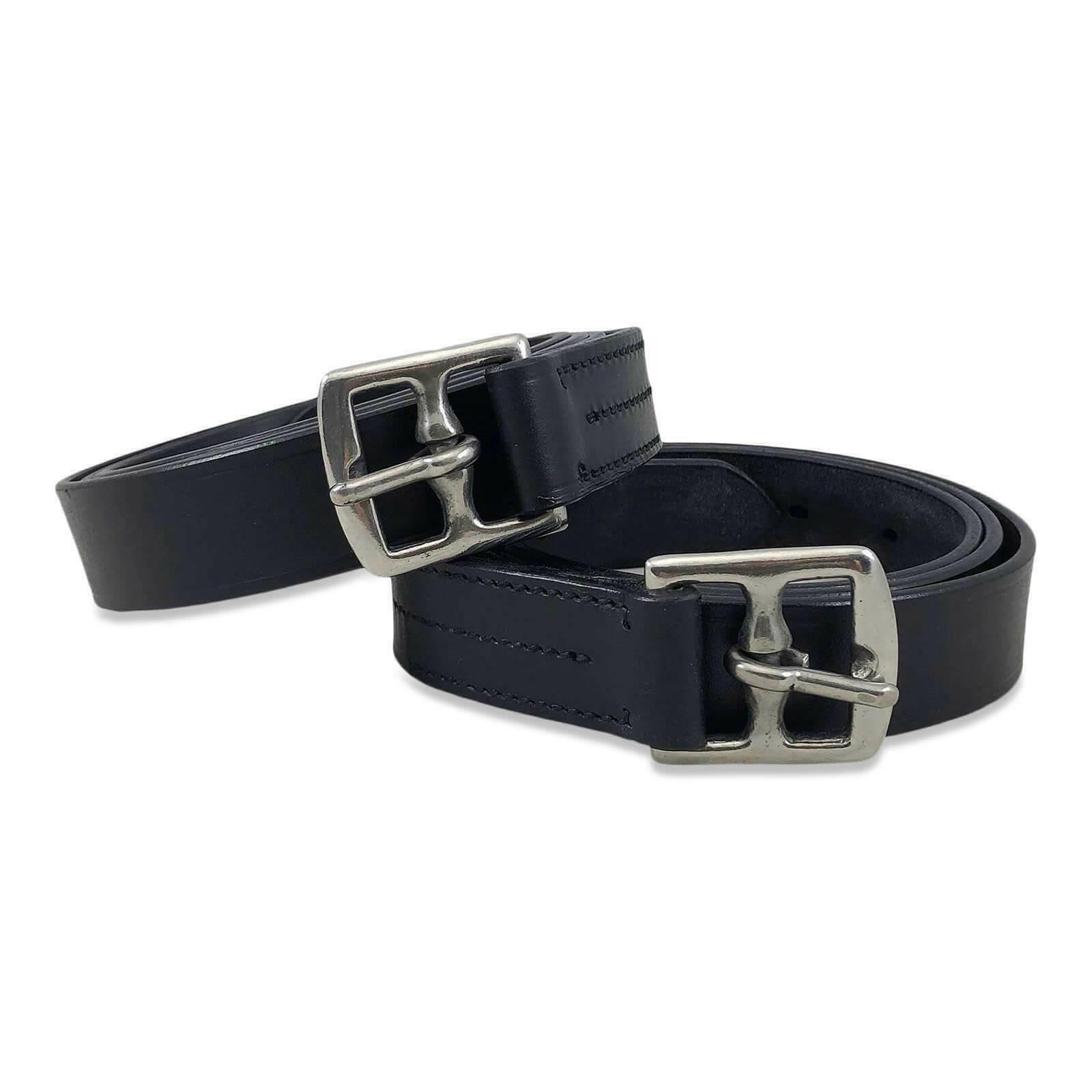 Avon Equine Stirrup Leather Black & Brown (46" to 56") (54 Inches, Black)