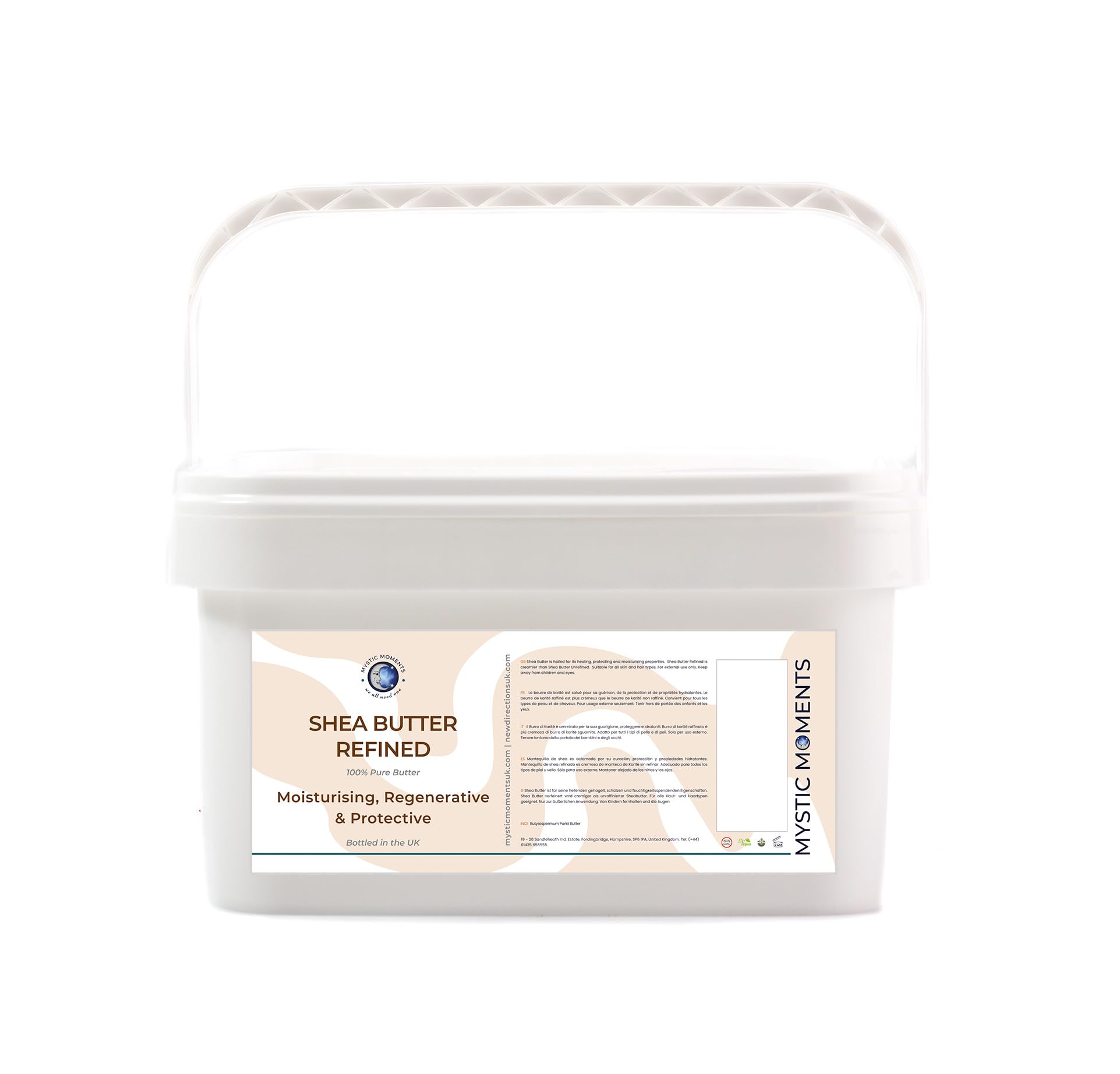Mystic Moments | Shea Butter Refined Butter 5Kg - Pure & Natural Cosmetic Butters Vegan GMO Free, packaging may vary