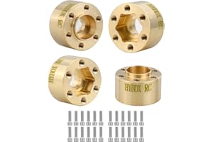 HYBDX Rc Brass Weights Wheel Hex Hub Widen Adapter for 1/10 RC Crawler 1.9 2.2Inch Wheels Rim Axial SCX10 TRX4 Counterweight(Golden, 12mm*4)