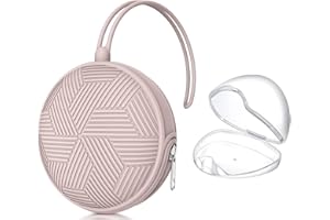 Smlpuame Pacifier Holder Case,BPA Free Portable Pacifier Storage Container,Silicone Baby Pacifier Cover Pouch for Diaper Bag Stroller,Travel Outdoor Activities,Easy to Clean(Pink)